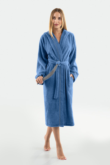 Guy Laroche Μπουρνούζι με κουκούλα CASUAL BLUE MEDIUM