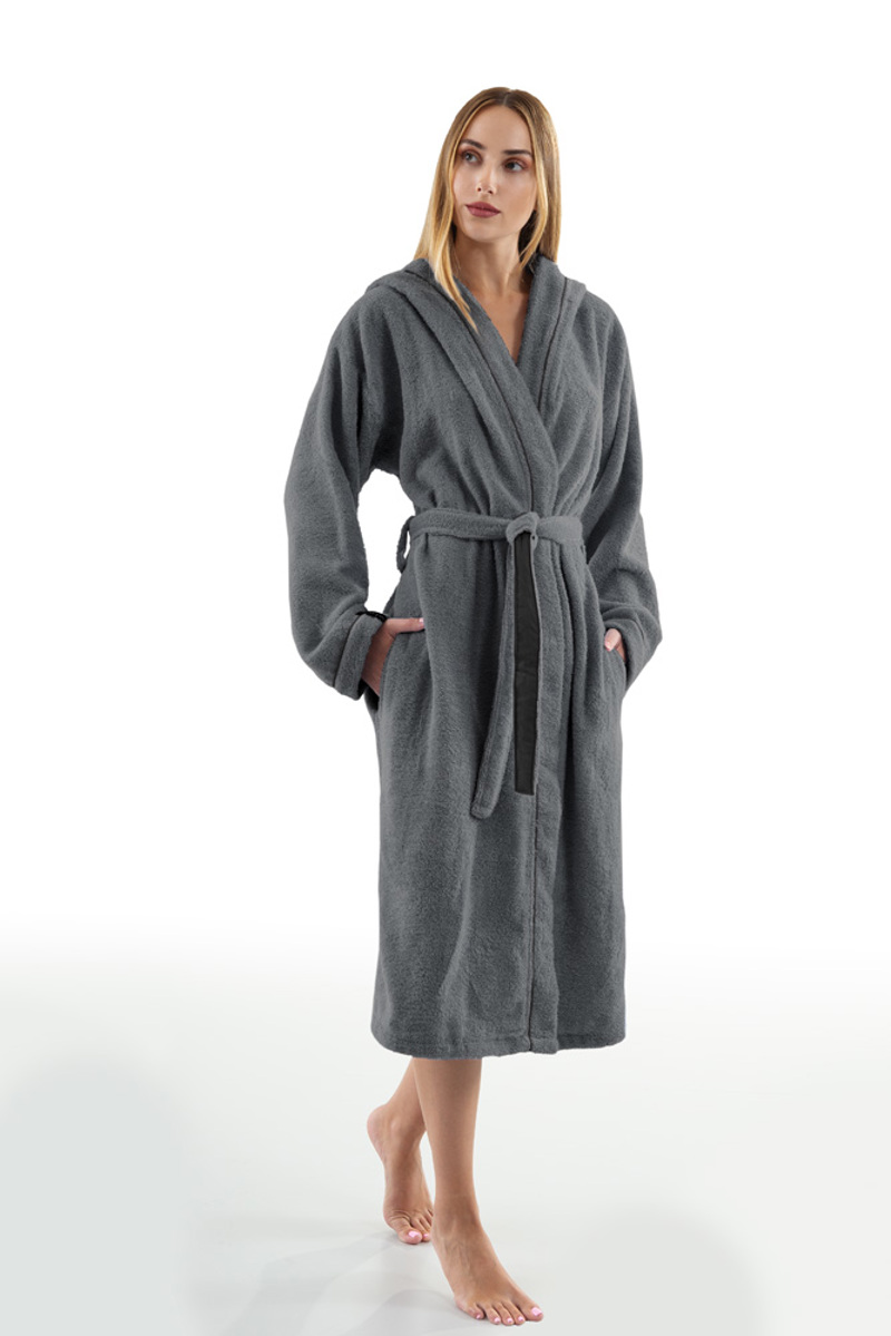 Guy Laroche Μπουρνούζι με κουκούλα CASUAL TITANIUM LARGE