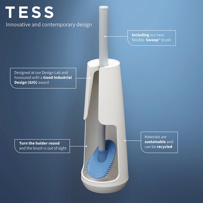 Tiger Tess Πιγκάλ με Εύκαμπτη Βούρτσα Swoop® White / Light grey 1329320146 Tiger Tess Piggal me Efkampti Bourtsa Swoop® White / Light grey 1329320146