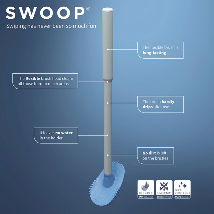 Tiger Tess Πιγκάλ με Εύκαμπτη Βούρτσα Swoop® White / Light grey 1329320146 Tiger Tess Piggal me Efkampti Bourtsa Swoop® White / Light grey 1329320146