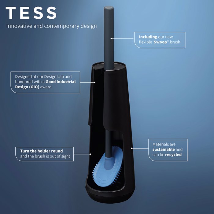 Tiger Tess Πιγκάλ με Εύκαμπτη Βούρτσα Swoop® Black / Anthracite 1329320746 Tiger Tess Piggal me Efkampti Bourtsa Swoop® Black / Anthracite 1329320746