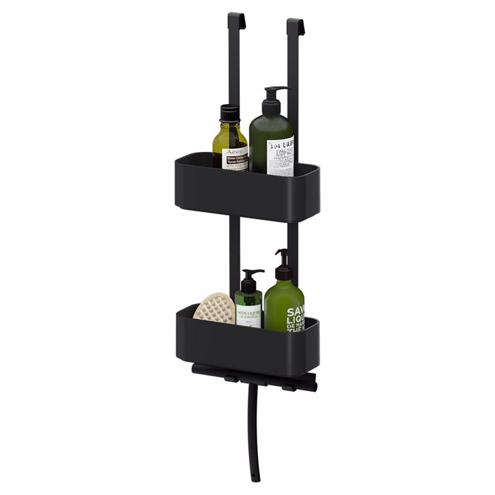 Tiger 2-Store Ράφια με Κρεμάστρα 25 cm Black 1500210746 Tiger 2-Store Rafia me Kremastra 25 cm Black 1500210746