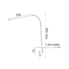 ACA Fotistiko Gafeiou me LED Fusiko Lefko ''DELGADO'' Metalliko Xruso me Efkampto Braxiona 35.5x85cm 16055LEDGOC