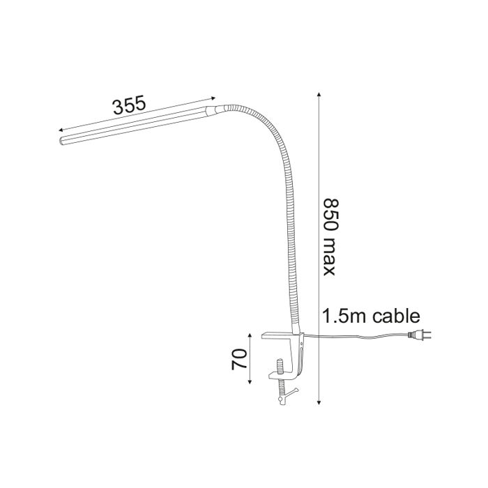 ACA Fotistiko Gafeiou me LED Fusiko Lefko ''DELGADO'' Metalliko Xruso me Efkampto Braxiona 35.5x85cm 16055LEDGOC