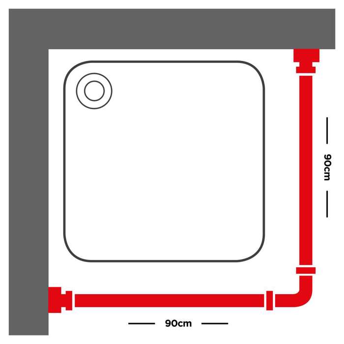 Sealskin 90x90 Ø 28 mm mat aluminum braxionas baniou gniakos