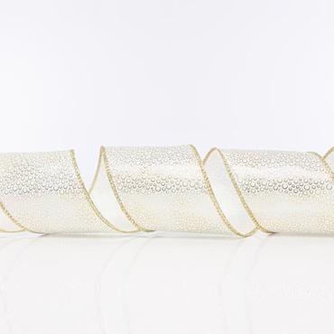ESTHETI home Κορδέλα Λευκή με Χρυσά Σχέδια 6.35cmX10m 600-41111