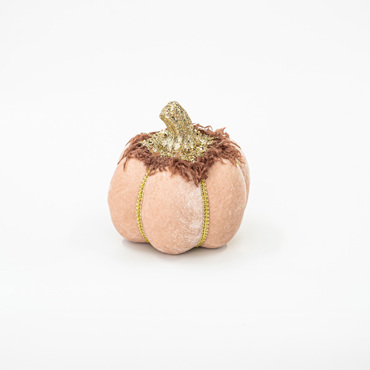 ESTHETI home Κολοκύθα Βελούδινη Σομόν με Χρυσό Glitter 15cm 600-45554