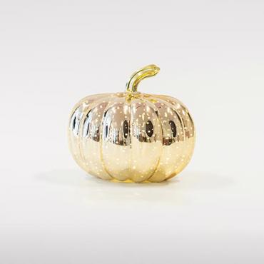 ESTHETI home Κολοκύθα Φωτιζόμενη Γυάλινη Χρυσή Φ14.5cm 600-45856