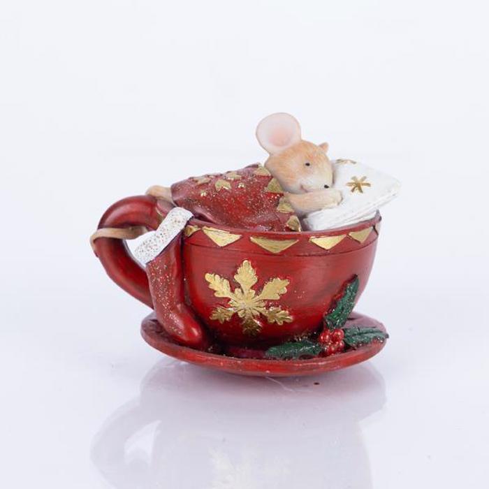 ESTHETI home Pontikaki Resin se Flitzanaki Kokkino 7x8.5cm 600-46243