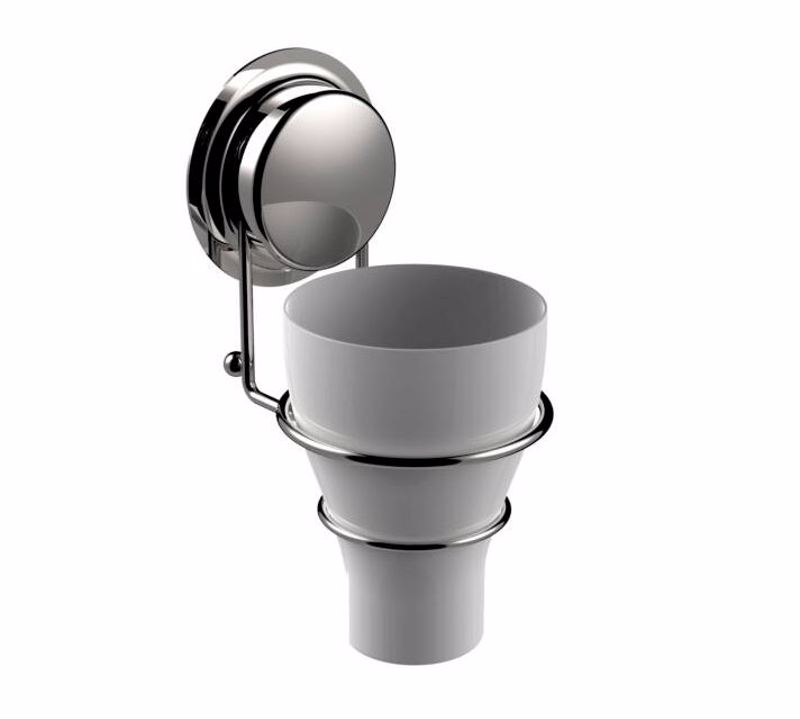 Sealskin Ποτήρι οδοντόβουρτσας επιτοίχιο με βεντούζα chrome/white Elementals