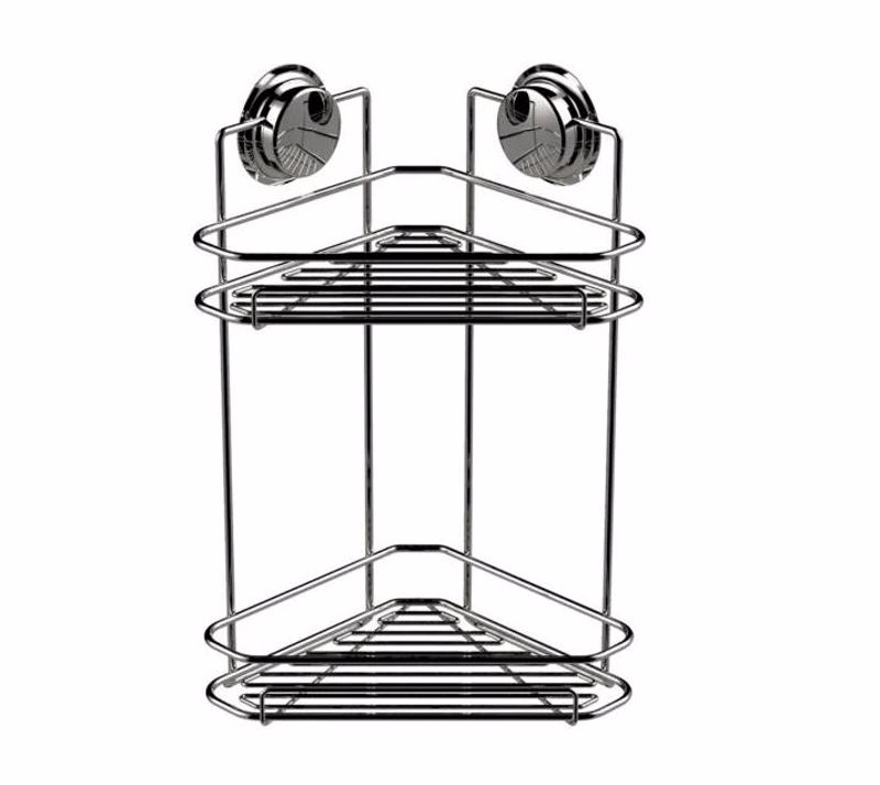 Sealskin Ράφι διπλό γωνιακό με βεντούζες 21cm chrome Elementals