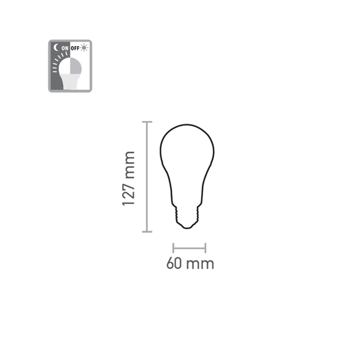 InLight Lamptiras E27 LED A60 9W 800Lm 3000K Day Night Sensor Thermo Lefko 7.27.09.43.1