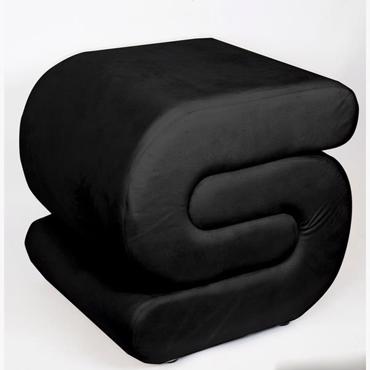ESTHETI home Σκαμπό Βελούδινο Μαύρο 51x46x48cm 750-10029