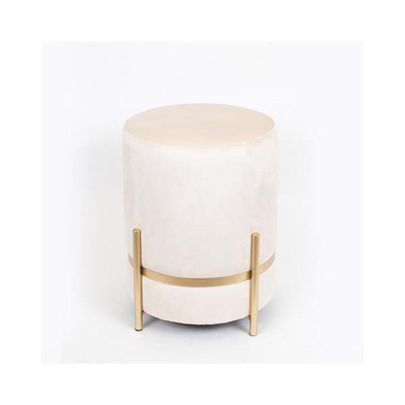 Έπιπλα σαλονιού agiovlasitishome - ΣΗΜΑΝΤΙΚΟ: Σε περίπτωση διαφοράς τιμής από το κατάστημα ισχύει παντα και μόνο η τιμή του καταστήματος ESTHETI home Σκαμπό Βελούδινο Ιβουάρ με Μεταλλικά Πόδια