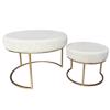 ESTHETI home Set ton 2 Skampo Beloudino Lefko me Metallika Podia Xrusa F60x44cm/F40x33cm 750-14023