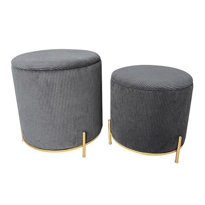 ESTHETI home Set ton 2 Skampo Kotle Beloudino Mavro me Metallika Podia Xrusa F42x44cm/F35x37cm 750-14024