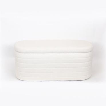 ESTHETI home Ταμπουρέ Μπουκλέ Λευκό 98x42x42cm 750-18017