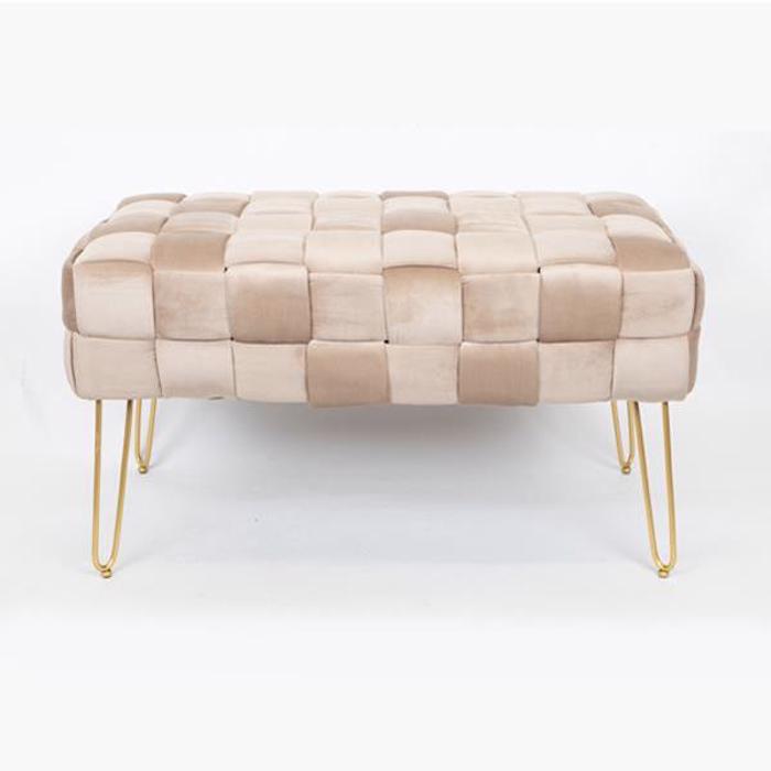 ESTHETI home Tampoure Beloudino Bez me Sxedio Plexi kai Xrusa Metallika Podia 82x43x46cm 750-18020