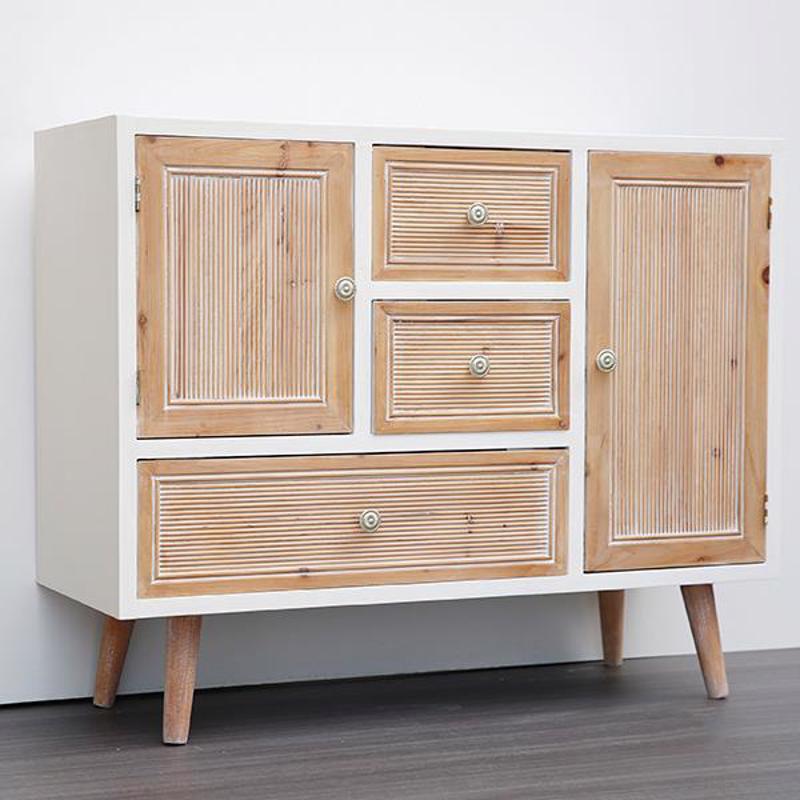 ESTHETI home Συρταριέρα Ξύλινη Λευκή με 3 Συρτάρια και 