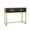ESTHETI home Konsola Xulini Mavri me Surtari & Metalliki Xrusi Basi 100X40X80cm 750-25016