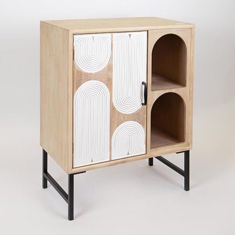 ESTHETI home - ΣΗΜΑΝΤΙΚΟ: Σε περίπτωση διαφοράς τιμής από το κατάστημα ισχύει παντα και μόνο η τιμή του καταστήματος ESTHETI home Ντουλάπι Ξύλινο Φυσικό με 1 Πορτάκι Λευκό