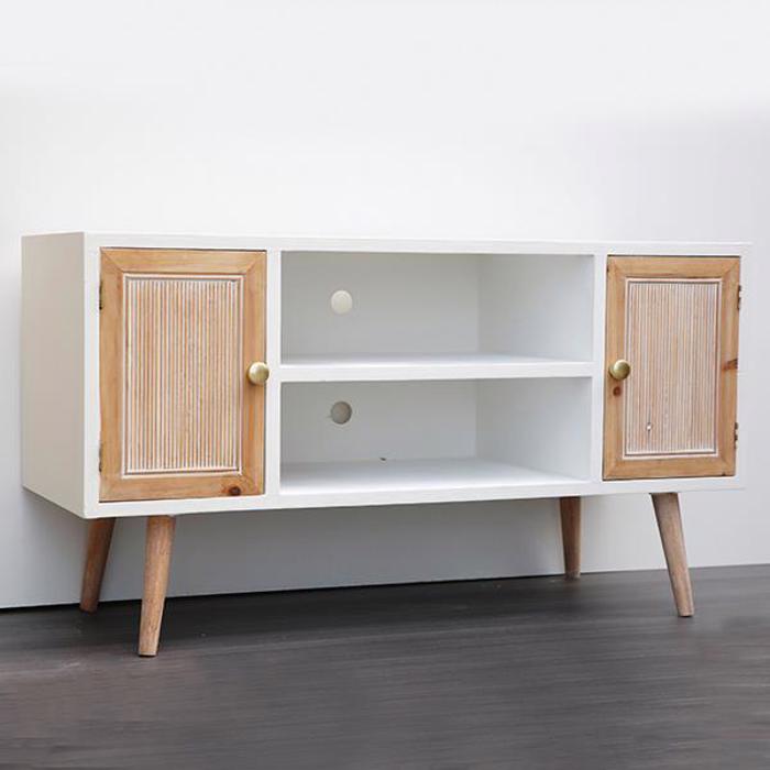 ESTHETI home Epiplo Tileorasis Xulino Lefko/Kafe me 2 Portakia 110x41x60.5cm 750-25025