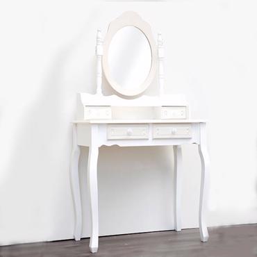 ESTHETI home Μπουντουάρ με Καθρέφτη Ξύλινο Λευκό με 2 Συρτάρια με Σχέδιο 75x40x140.5cm/71cm 750-25033