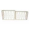 ESTHETI home Set 2 Tem. Konsola Metalliki Xrusi me Gyalini Epifaneia 107X35X79.5cm.102X29.5X71cm 750-27014