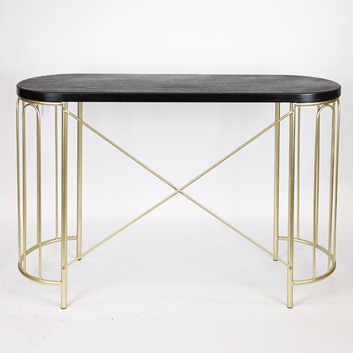 ESTHETI home Konsola Metalliki Xrusi me Mavri Epifaneia 120X40X80cm 750-27016