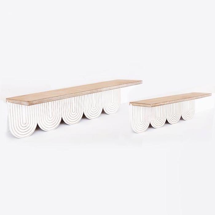 ESTHETI home Set ton 2 Rafia Xulina se Fusiki Apoxrosi me Lefko Sxedio 50x12x13cm 750-30012