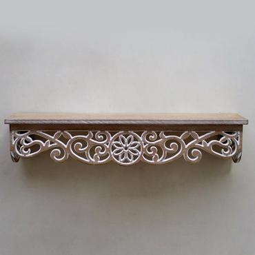 ESTHETI home Ραφιέρα Τοίχου Ξύλινη σε Φυσική Απόχρωση με Λευκές Λεπτομέρειες 23.43x3.94x4.72cm 750-30015