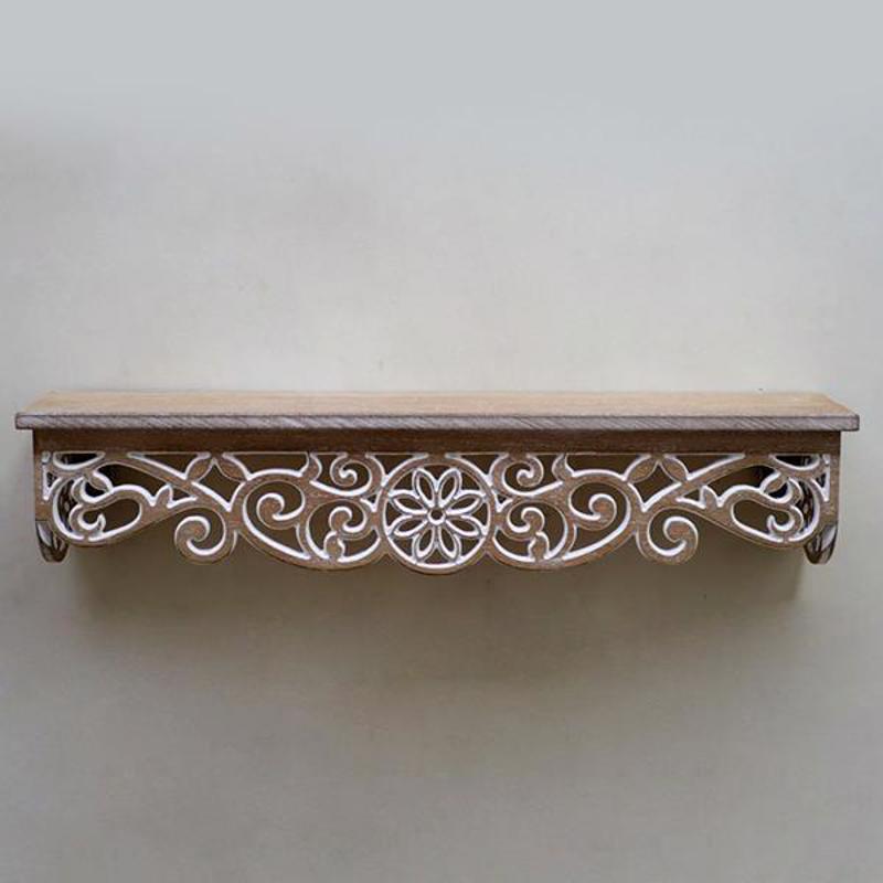 ESTHETI home Ραφιέρα Τοίχου Ξύλινη σε Φυσική Απόχρωση μ