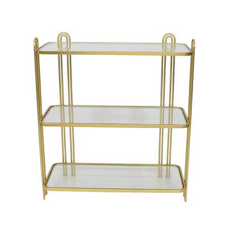 ESTHETI home Ραφιέρα Μεταλλική Χρυσή με 3 Ράφια 73x31.5