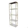 ESTHETI home Rafiera Metalliki Xrusi me 4 Rafia 61x28x177cm 750-31513