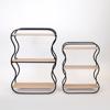 ESTHETI home Set ton 2 Rafiera Metalliki Mavri me 2 Rafia 47x17.5x68.5cm/39x14x53cm 750-31514