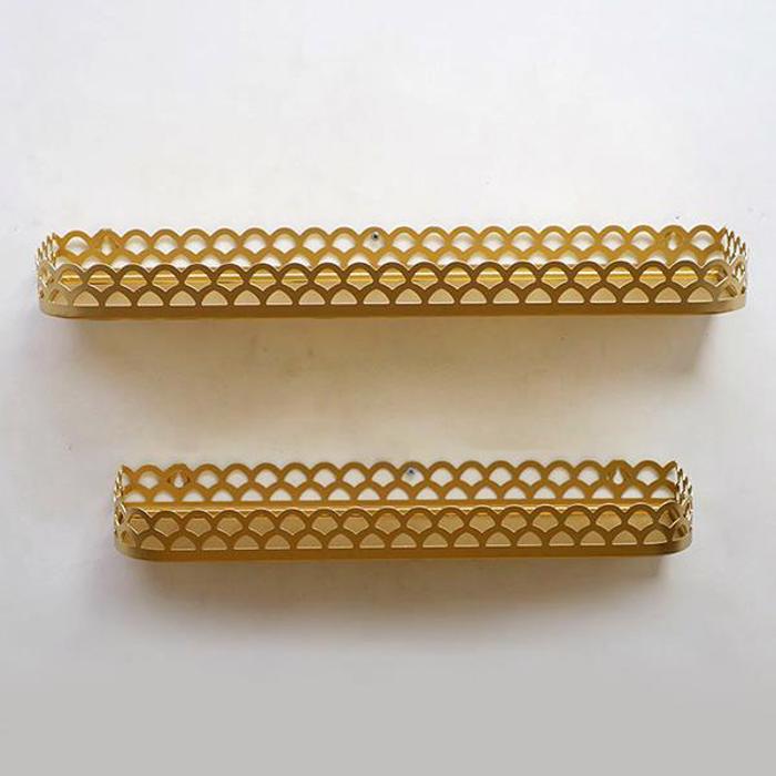 ESTHETI home Rafiera Duo Temaxion Metalliki Xrusi 61.5x15.5x5/51.5x13.5x5cm 750-31521