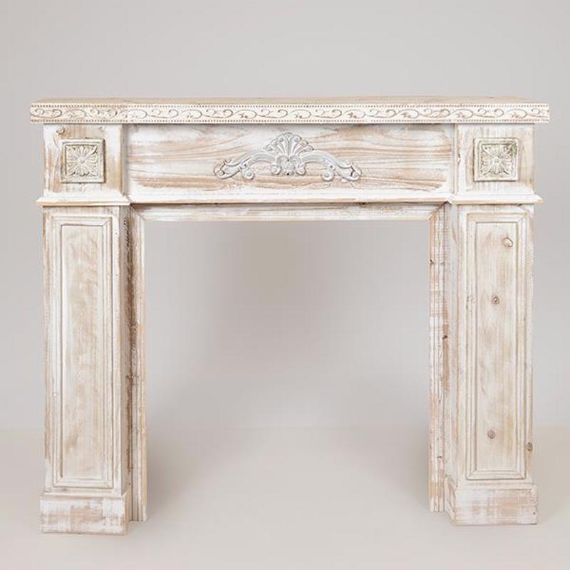 ESTHETI home Πρόσοψη Τζακιού Φυσική-Γκρι Αντικέ με Σχέδιο 120x23x101cm 750-33515