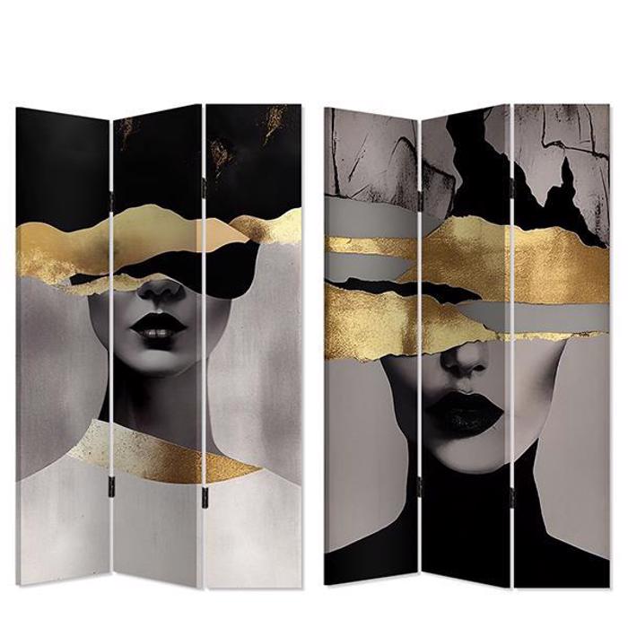 ESTHETI home Paraban me Sxedio Gynaikeio Prosopo (Kambas) Ggri/Xruso/Mavro 120x2.5x180cm 750-34013