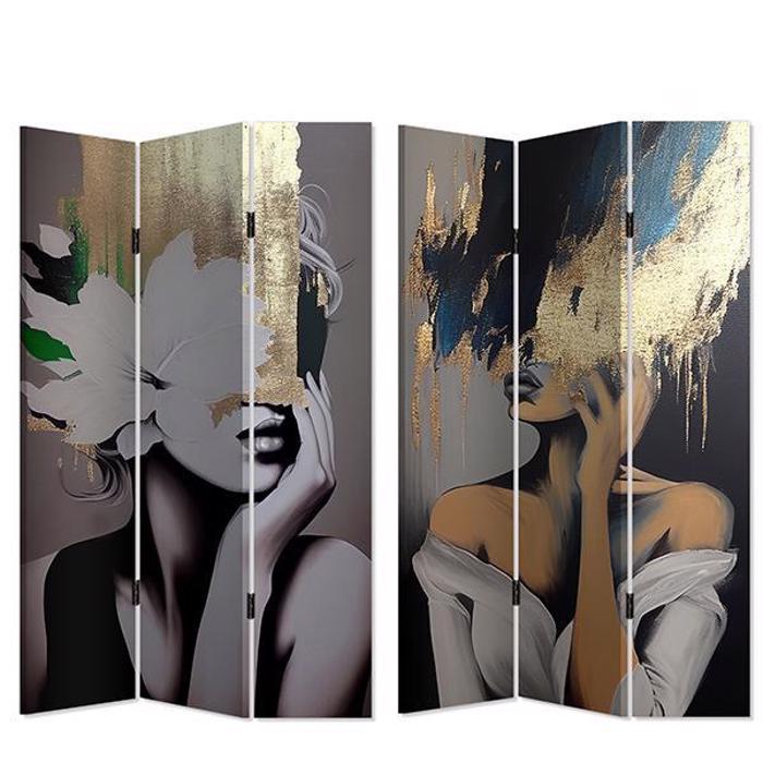 ESTHETI home Paraban me Sxedio Gynaikeio Prosopo (Kambas) Ggri/Xruso/Mavro 120x2.5x180cm 750-34014