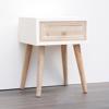ESTHETI home Komodino Xulino Kafe/Lefko me 1 Surtari 35x30x46.5cm 750-35516