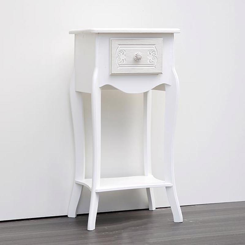 ESTHETI home Κομοδίνο Ξύλινο Λευκό με 1 Συρτάρι με Σχέδιο 34x28x71cm 750-35518