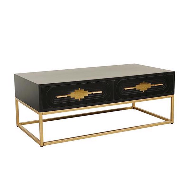 ESTHETI home - ΣΗΜΑΝΤΙΚΟ: Σε περίπτωση διαφοράς τιμής από το κατάστημα ισχύει παντα και μόνο η τιμή του καταστήματος ESTHETI home Τραπεζάκι Σαλονιού Ξύλινο Μαύρο με Μεταλλι