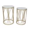 ESTHETI home Set ton 2 Trapezakia Boithitika Metallika Xrusa me Gyalines Epifaneies F38x56/F33x51cm 750-39514