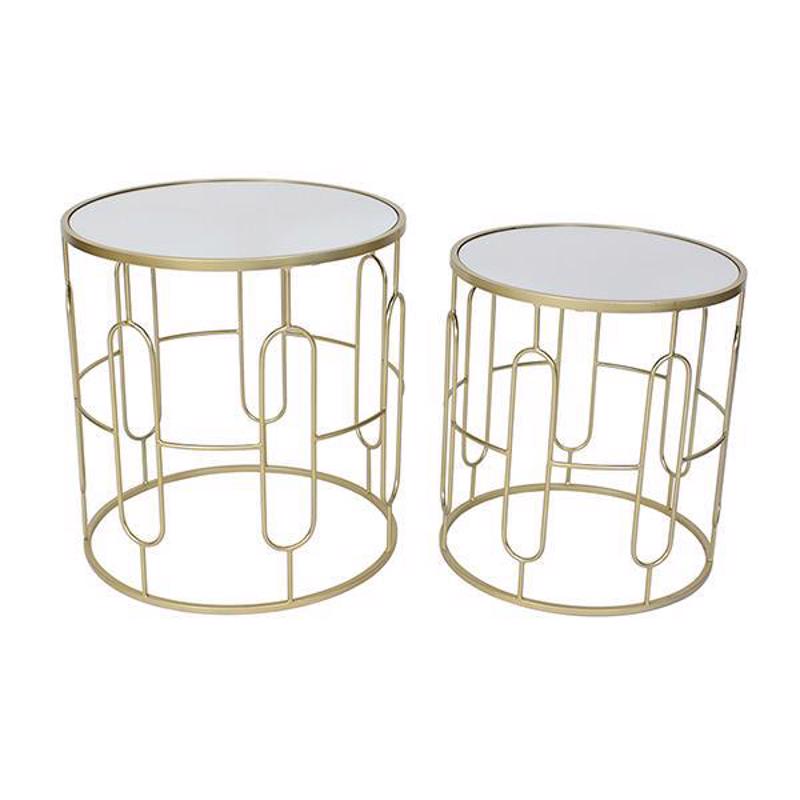 ESTHETI home - ΣΗΜΑΝΤΙΚΟ: Σε περίπτωση διαφοράς τιμής από το κατάστημα ισχύει παντα και μόνο η τιμή του καταστήματος ESTHETI home Σετ των 2 Τραπεζάκια Βοηθητικά Μεταλλικά Χ