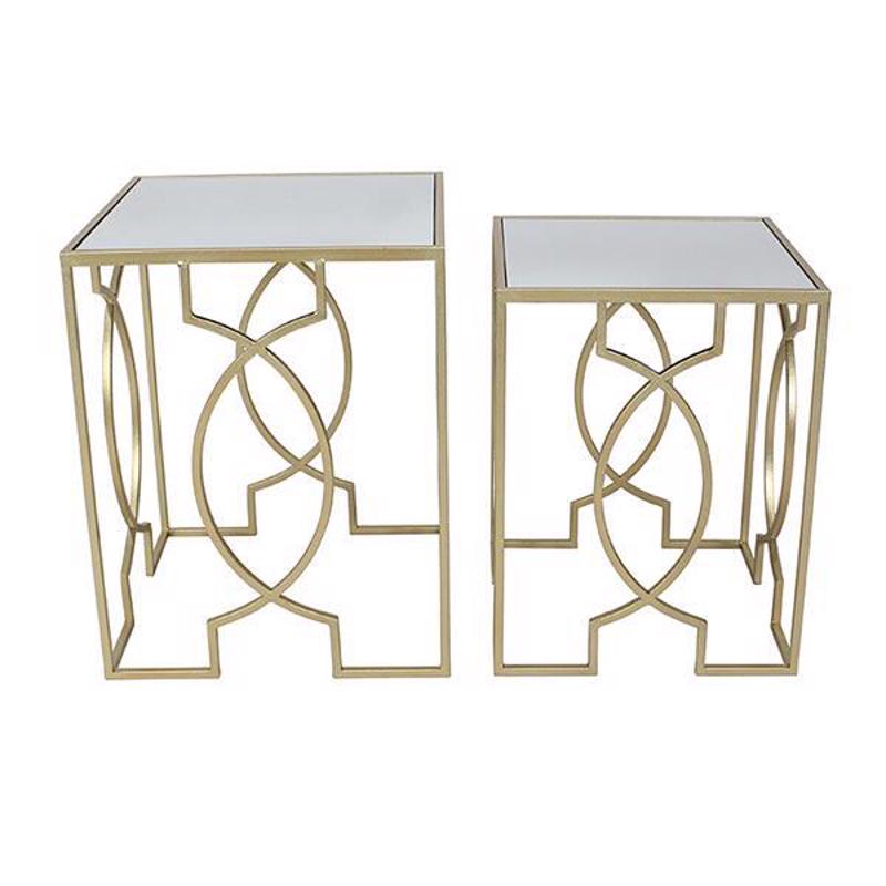 ESTHETI home - ΣΗΜΑΝΤΙΚΟ: Σε περίπτωση διαφοράς τιμής από το κατάστημα ισχύει παντα και μόνο η τιμή του καταστήματος ESTHETI home Σετ των 2 Τραπεζάκια Βοηθητικά Μεταλλικά Χ