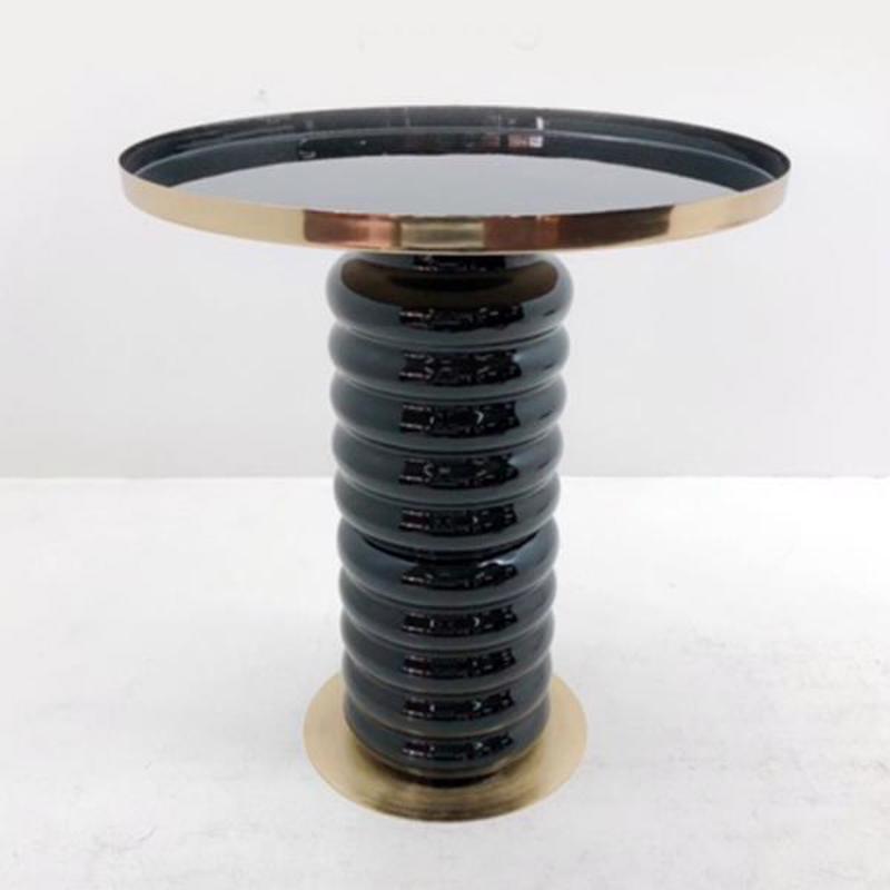 ESTHETI home Τραπέζι Βοηθητικό Μεταλλικό Μαύρο/Χρυσό Φ4