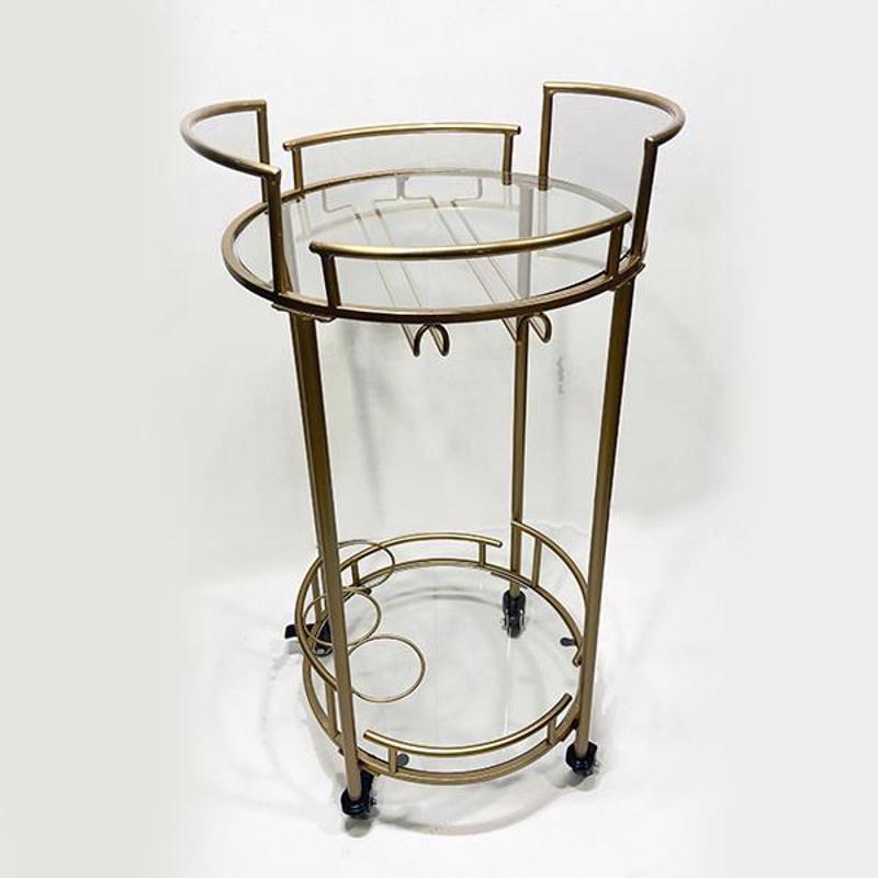 ESTHETI home Τραπεζάκι Βοηθητικό Μεταλλικό Χρυσό με Ροδ