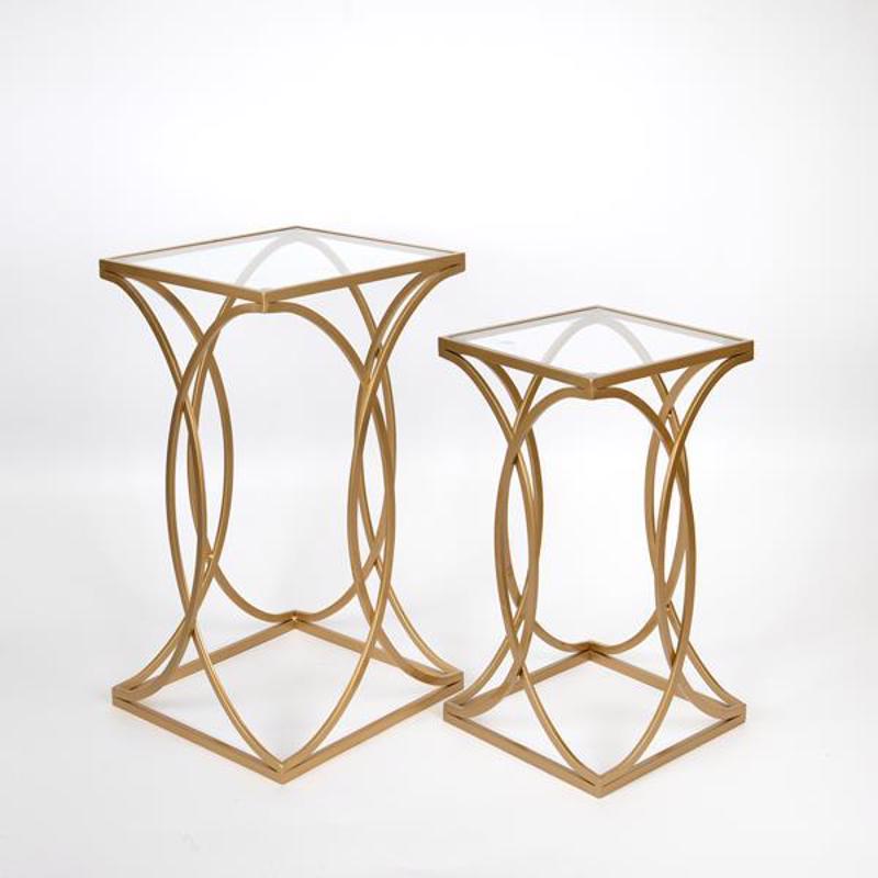 ESTHETI home Σετ των 2 Τραπεζάκια Βοηθητικά Μεταλλικά Χ