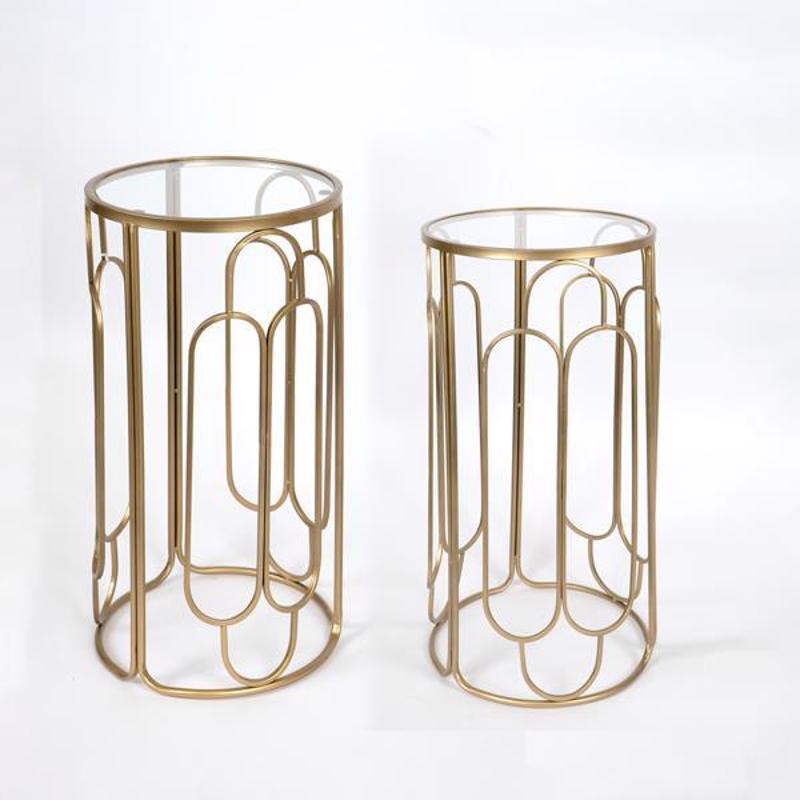 ESTHETI home Σετ των 2 Τραπεζάκια Βοηθητικά Μεταλλικά Χ