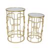 ESTHETI home Set ton 2 Boithitika Trapezakia Metallika Xrusa me Epifaneia Gyali F35.5x61cm/F30.5x51cm 750-39566